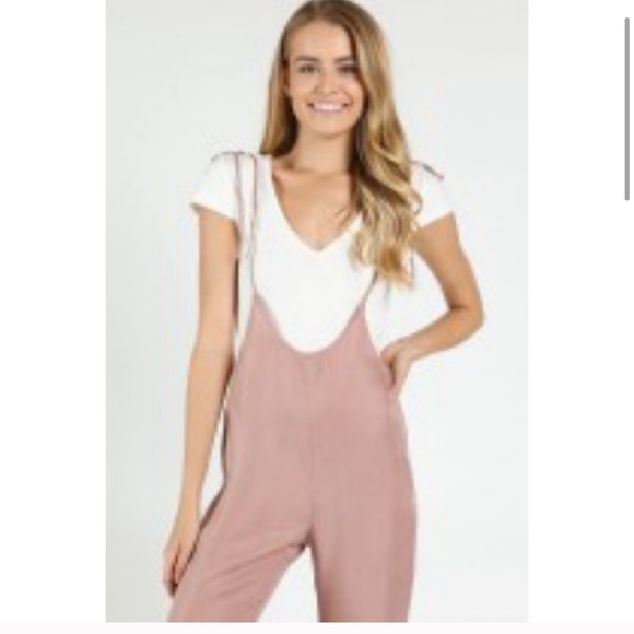 Light pink Overalls Jumpsuit - Picture 3 of 6